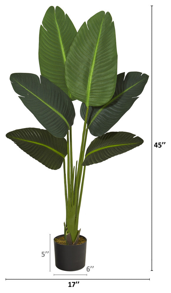 45" Travelers Palm Artificial Plant, Real Touch