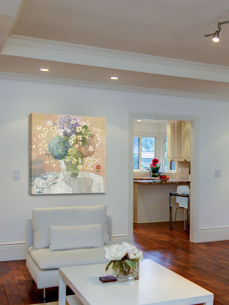 "Brendas Hydrangea" Painting Print on Canvas by Evelia