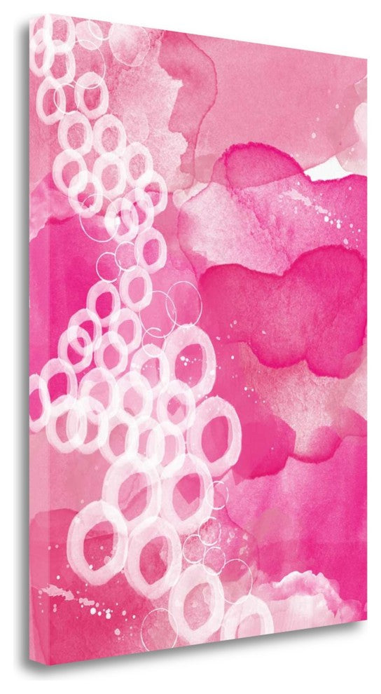 "Pink With Circles" By Linda Woods, Giclee Print on Gallery Wrap Canvas