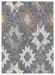 Machine Washable Indoor/Outdoor Chantille ACN1879 Gray 10' x 14' Rug