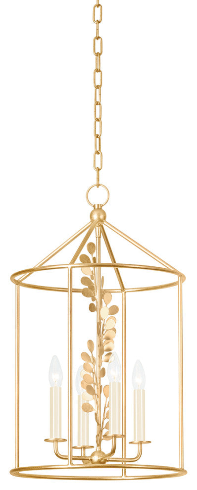 3-Light Lantern, Vintage Gold Leaf