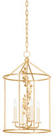 3-Light Lantern, Vintage Gold Leaf