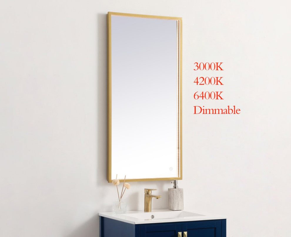 Modern Brass Led Mirror