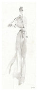 "La Fashion IV Gray" Digital Paper Print by Anne Tavoletti, 14"x32"