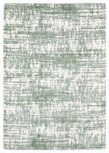 Greer Modern Distressed Etchings Green/ Ivory Area Rug, 3'10" x 5'5"