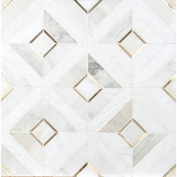 MSI SMOT-SMTL-8MM-V2-2 12" x 12" Square Dot-Mounted Mosaic Wall - Verona Gold