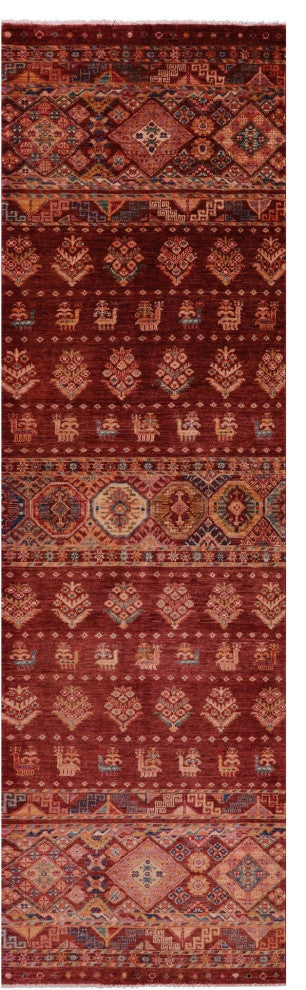 Runner Handmade Tribal Persian Gabbeh Wool Rug 2' 11" X 9' 10" Q10853