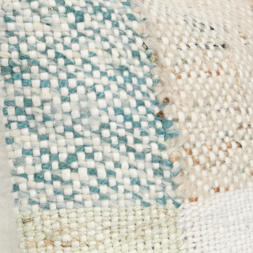 Ritsa 22" Jute Blend Fabric Multicolor Throw Pillow