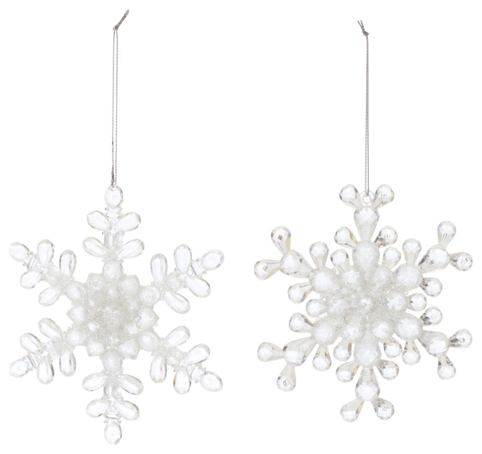 Clear Acrylic Snowflake Ornament, 24-Piece Set