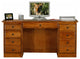 Classic Oak Double-Pedestal Computer Desk, Olive Oak