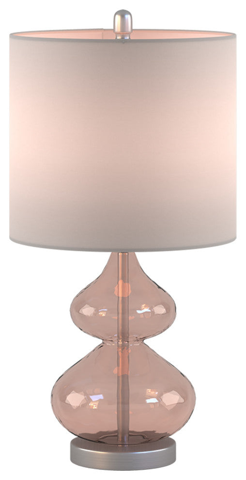 Ellipse Curved Glass Table Lamp Set of 2, Pink