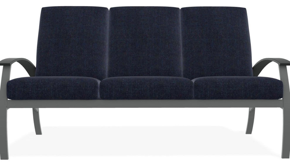 Belle Isle Cushion 3-Seat Outdoor Sofa, Indigo/Graphite