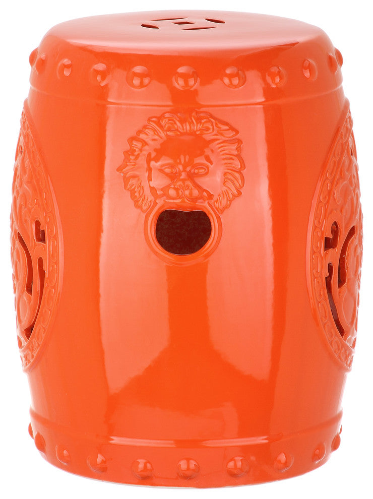 Safavieh Dragon Coin Garden Stool, Orange
