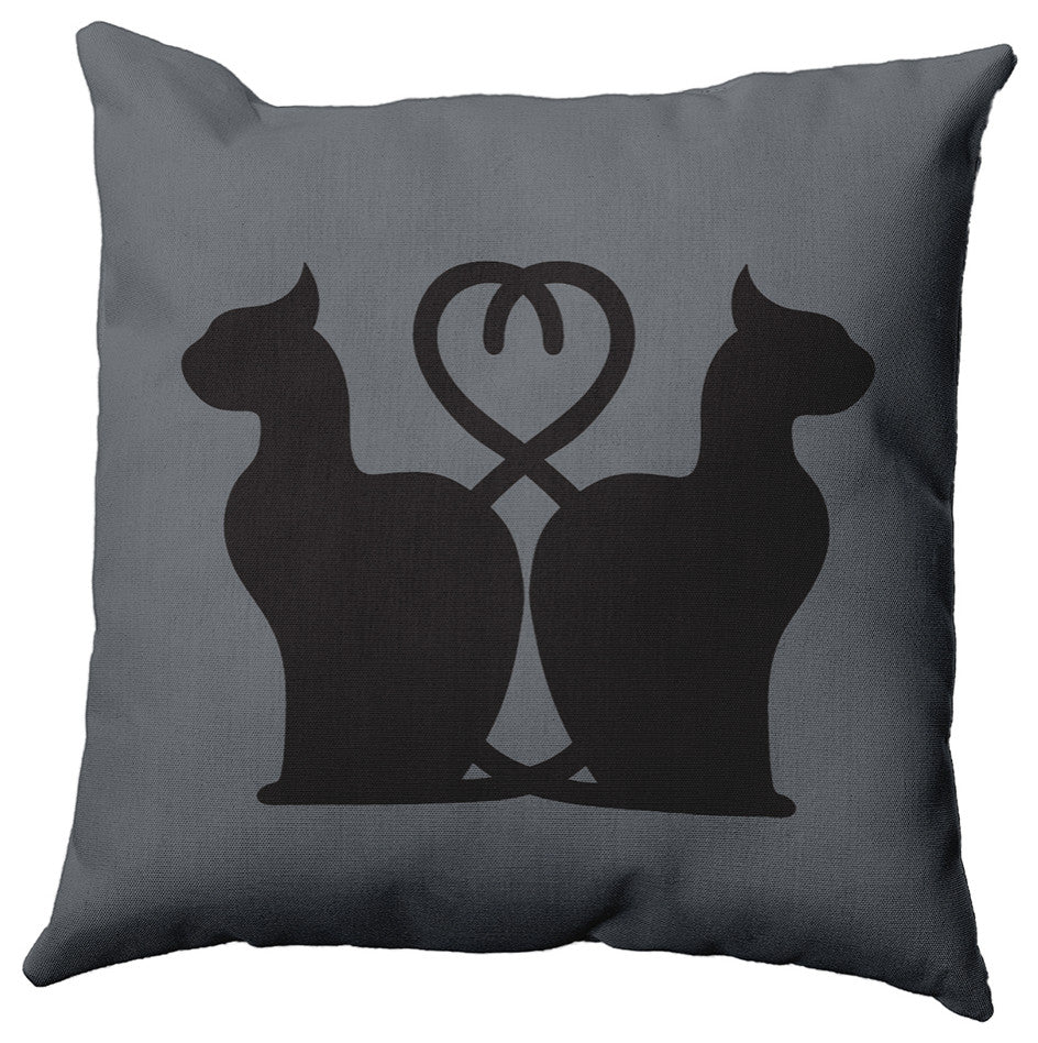 26" x 26" Conniving Cats Decorative Throw Pillow, Steel Gray