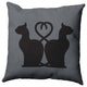 26" x 26" Conniving Cats Decorative Throw Pillow, Steel Gray