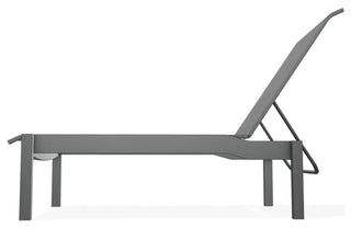 Leeward Sling Stackable Outdoor Chaise Lounge, Collect Charcoal/Graphite