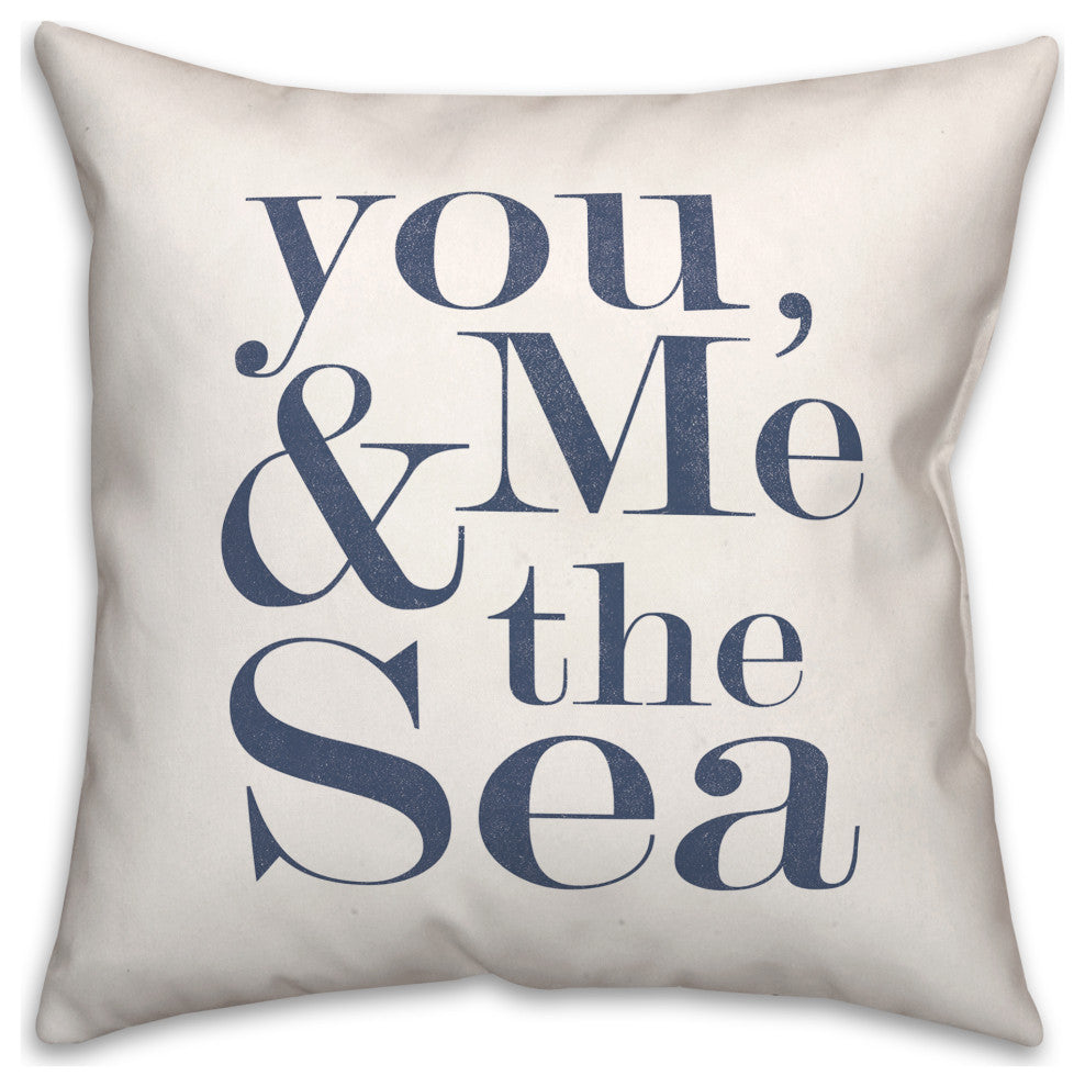 You Me And Sea Navy 18x18 Pillow