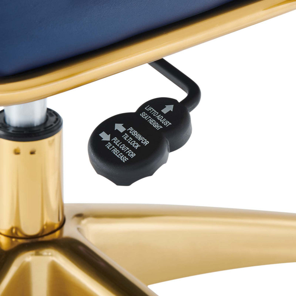Jive Gold Stainless Steel Highback Office Chair, Gold Navy
