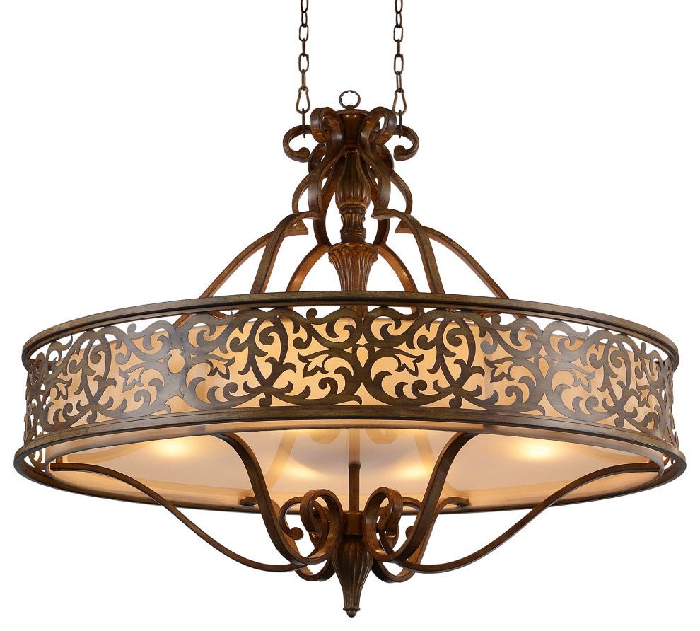 Nicole 6 Light Drum Shade Chandelier With Brushed Chocolate Finish