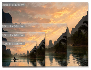 Ready2HangArt 'Golden Li River' Wrapped Canvas Wall Decor, 30"x20"