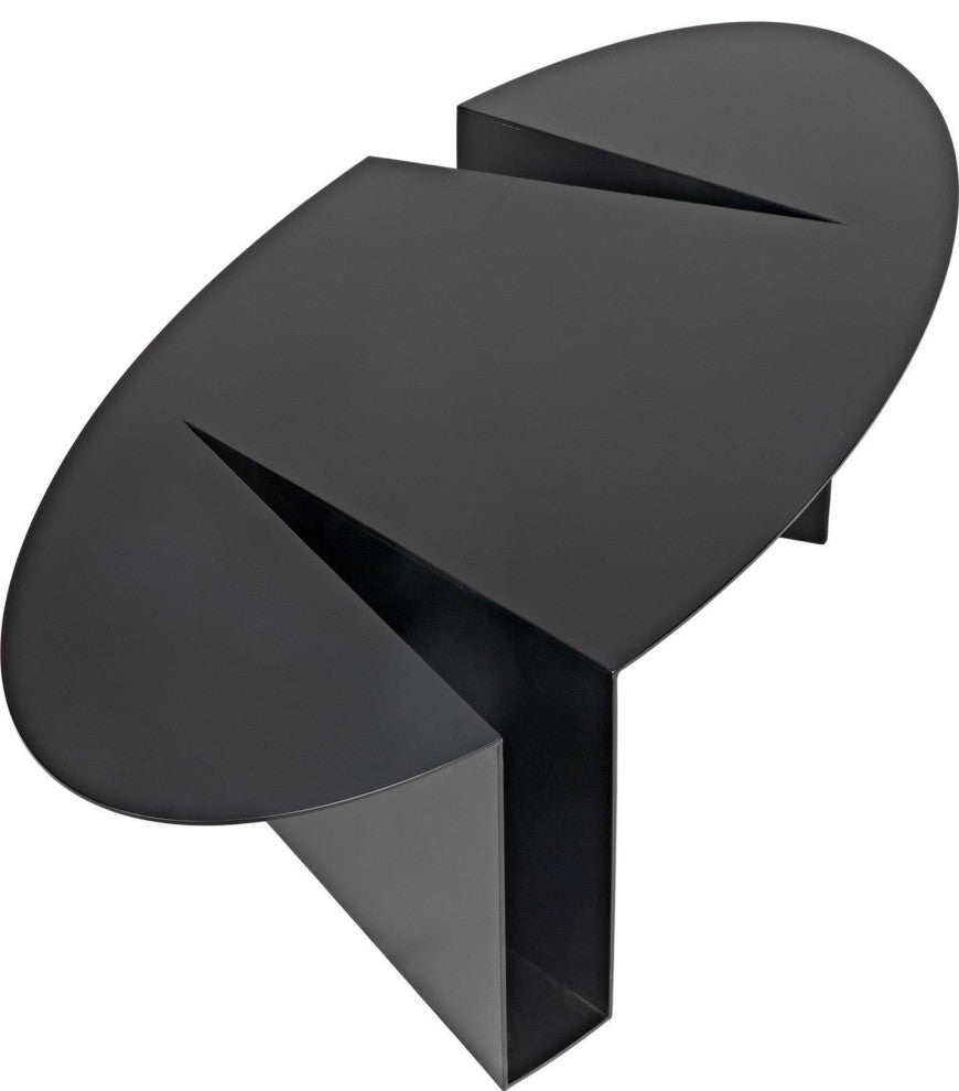 Matte Black Steel Coffee Table, Traditional