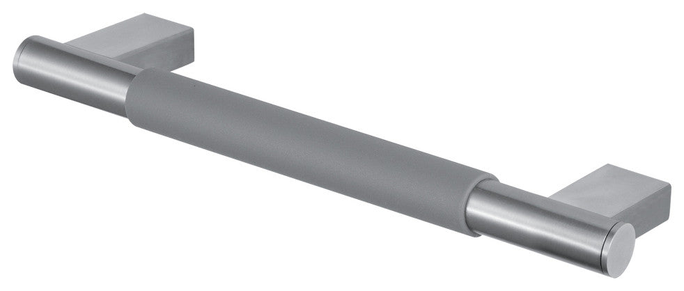 Transolid Maddox 18-inch Grab Bar with Grey Rubber Handle, Brushed Stainless