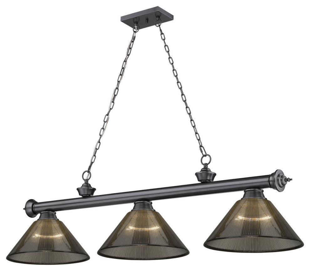 Zlite 2306-3BP-ARS 3-Light Billiard, Smoke
