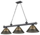 Zlite 2306-3BP-ARS 3-Light Billiard, Smoke
