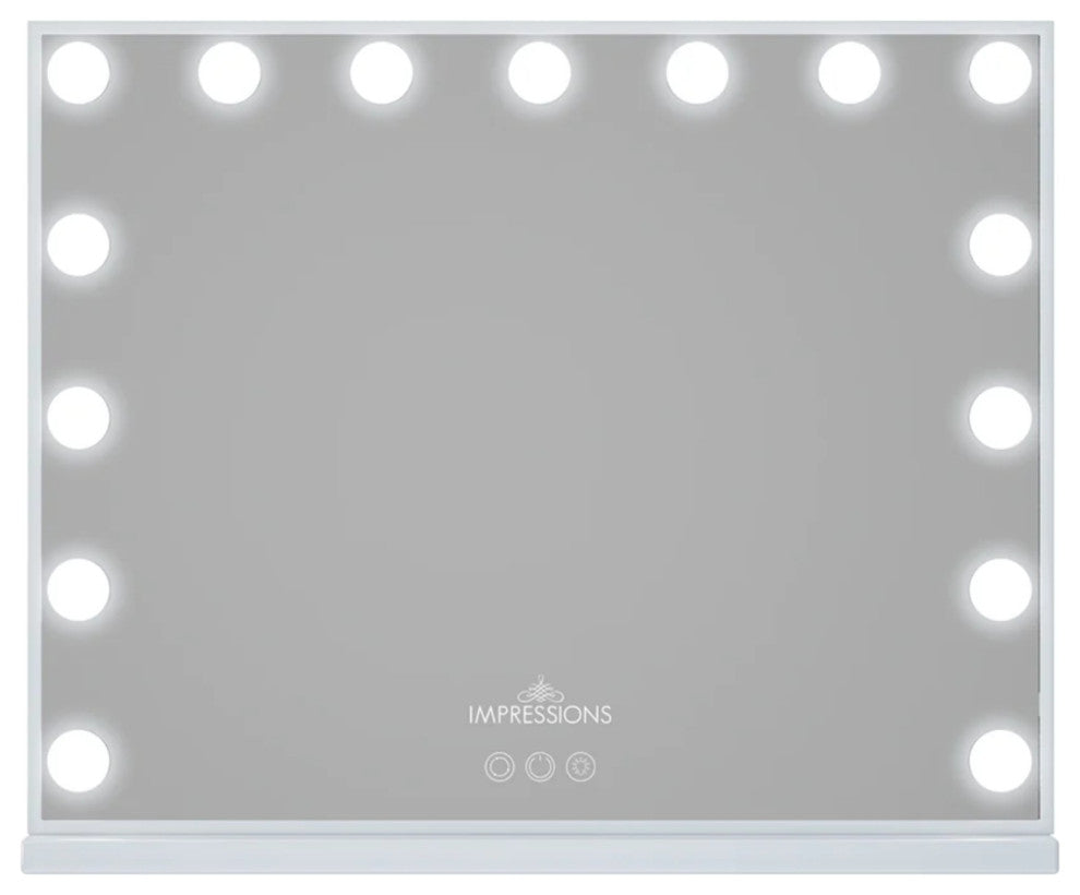 Hollywood Aurora  Tri tone Vanity Mirror with Bluetooth, White