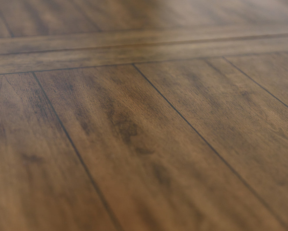 Traditional Wood Kitchen Extension Dining Table and 6-Chairs, Black