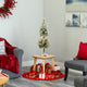 3' Flocked Faux Xmas Tree Topiary With 50 Warm White LED Lights and Pine Cones
