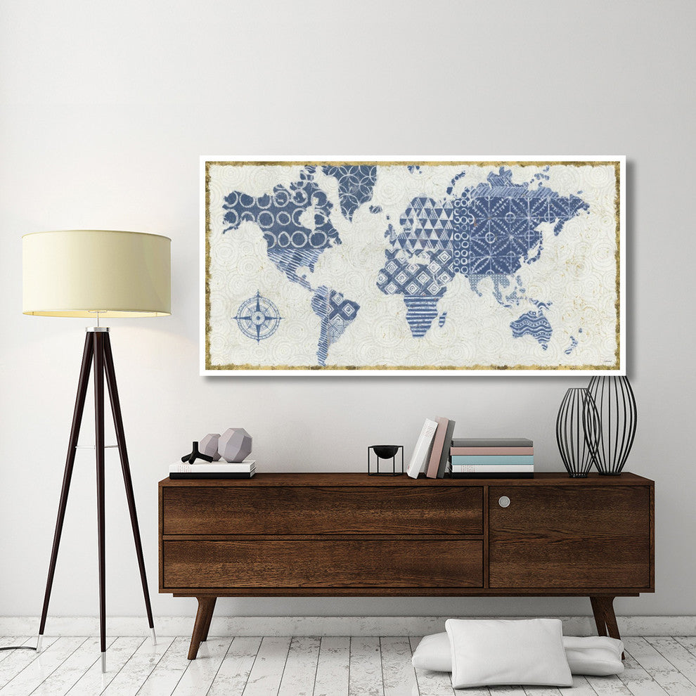 "Indigo Gild Map Maki" Digital Paper Print by Kathrine Lovell, 74"x38"