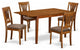 Pspl5-Sbr-C 5 Pc Kitchen Table Set Table With Leaf And 4 Dining Table Chairs