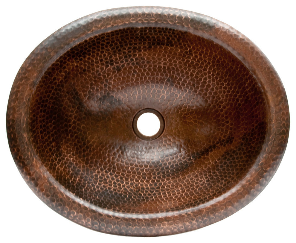 Premier Copper Products BSP2_LO18RDB 18" Self Rimming Copper Sink Package