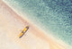 Yellow Canoe and Blue Sea by with Soft Violet Effect Canvas Wall Art Prints, 16" X 20"