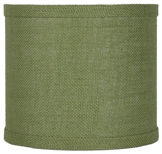 Classic Drum Burlap Lampshades, Khaki Green, 8"