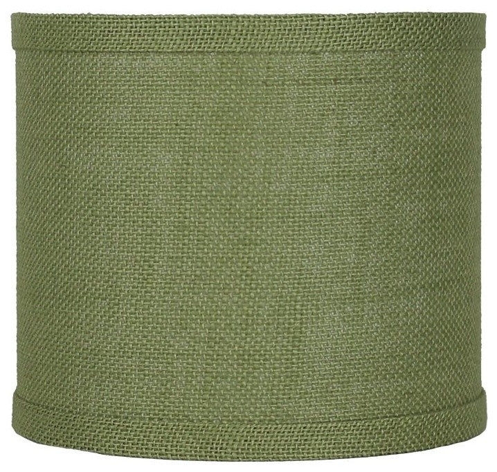 Classic Drum Burlap Lampshades, Khaki Green, 8"