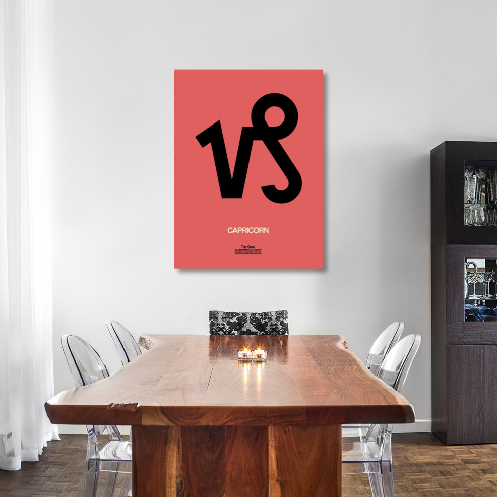 "Capricorn Zodiac Sign Black" Fine Art Print