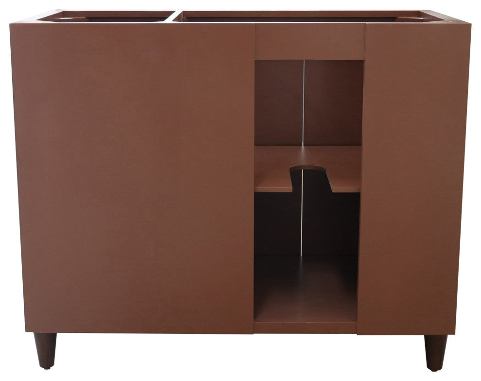 39" Single Sink Vanity, Walnut With White Composite Granite Top