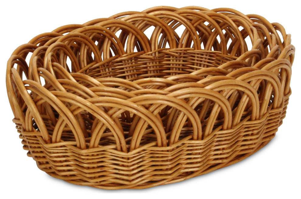 Accalia Medium Brown Willow Oval Basket Set