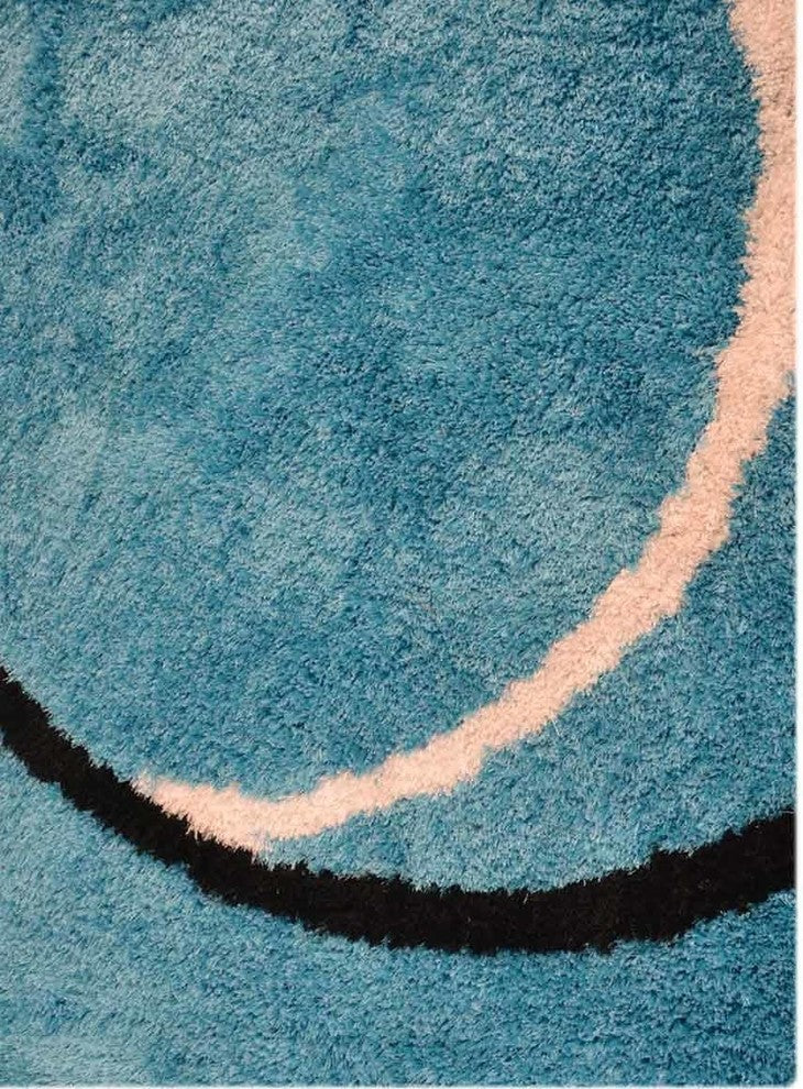 Geometric Shaggy Hand Tufted Oriental Area Rug, Multi, 6x9'