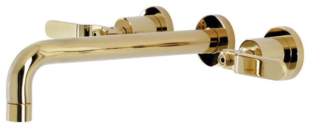 KS8022KL Two-Handle Wall Mount Tub Faucet, Polished Brass