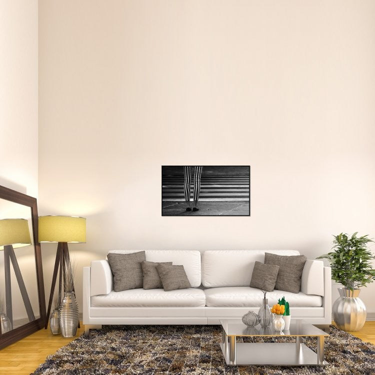 "Checkered" Framed Canvas Giclee by Anna Niemiec, 41x24"