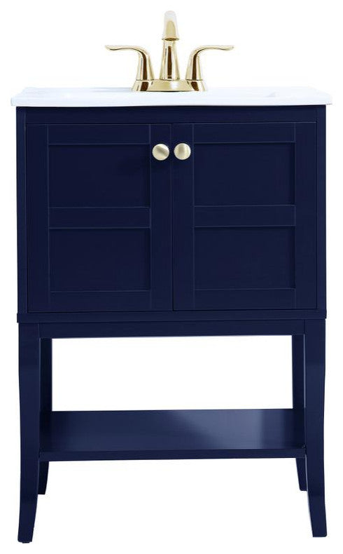 Home Living Single 24" Bathroom Vanity (Blue)