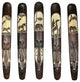 Set of Five 39 Inch Hand Carved African Style Tribal Masks Wall Bar Decor
