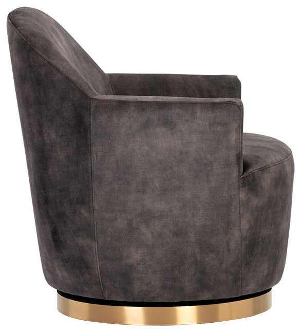 Casey Swivel Lounge Chair, Nono Shitake
