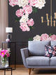 Peony Flowers Vinyl Wall Sticker, Large Set, Vivid Pink