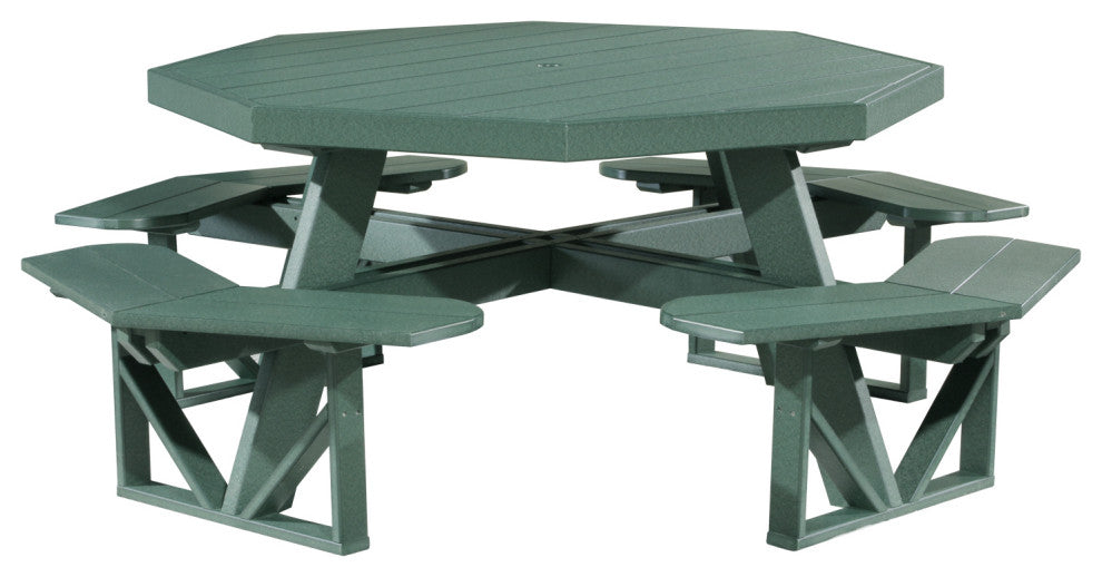 Poly Octagon Picnic Table, Green