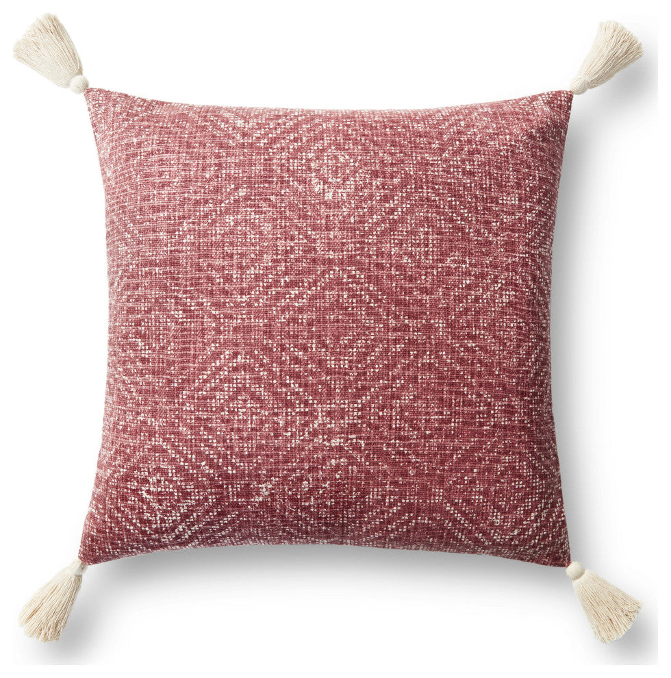 Loloi P0621 Red 22" x 22" Cover w/Poly Pillow