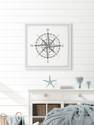 "Navigation Compass" Framed Painting Print, 24x24